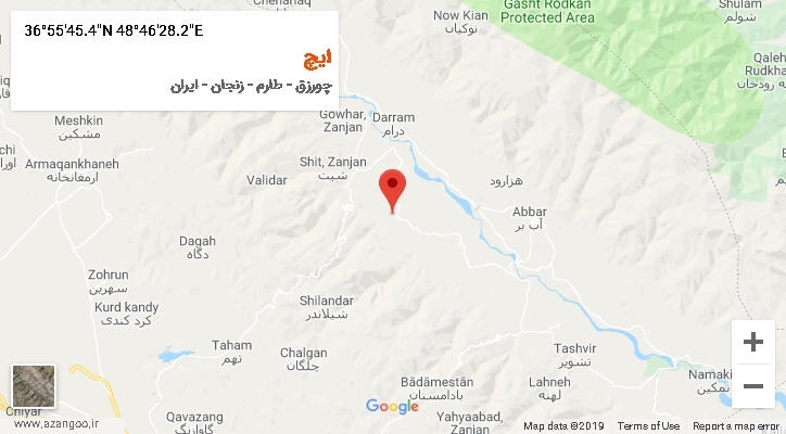 روستای ایچ بر روی نقشه