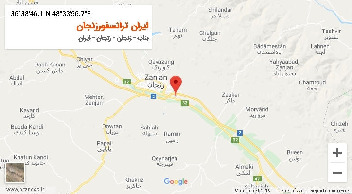 روستای ایران ترانسفورزنجان بر روی نقشه
