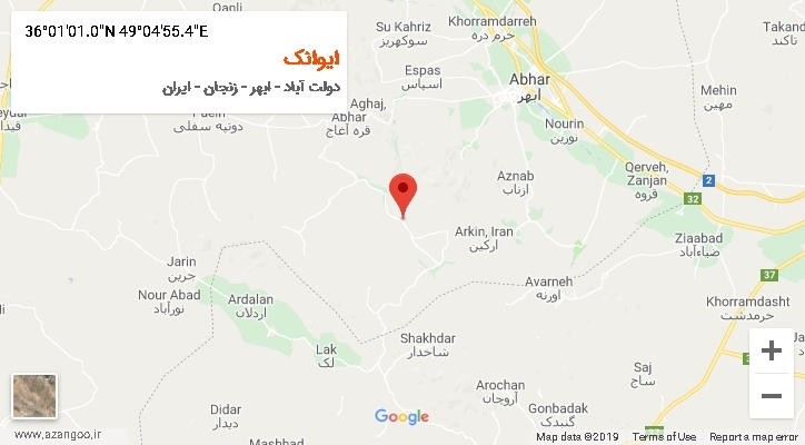 روستای ایوانک بر روی نقشه