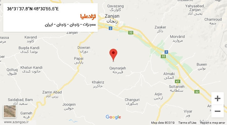 روستای ازادعلیا بر روی نقشه