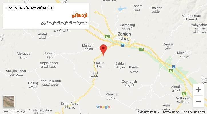 روستای اژدهاتو بر روی نقشه