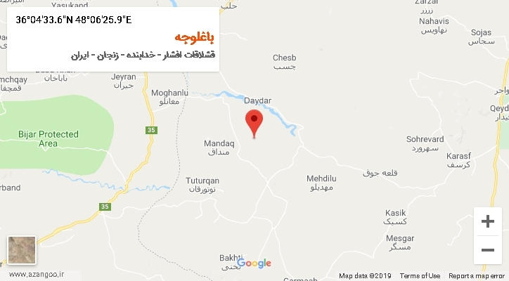 روستای باغلوجه بر روی نقشه