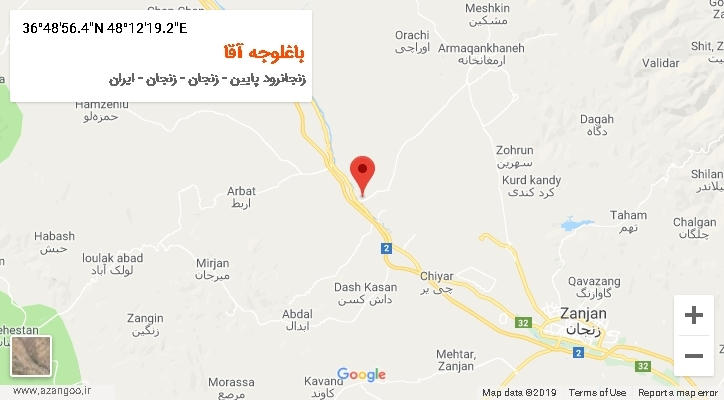 روستای باغلوجه آقا بر روی نقشه