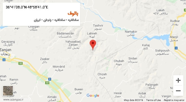 روستای بالوف بر روی نقشه