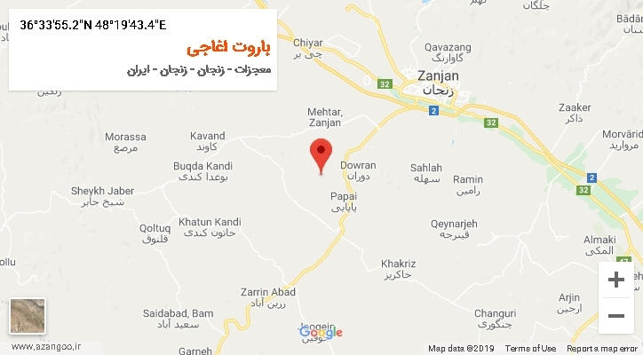 روستای باروت اغاجی بر روی نقشه