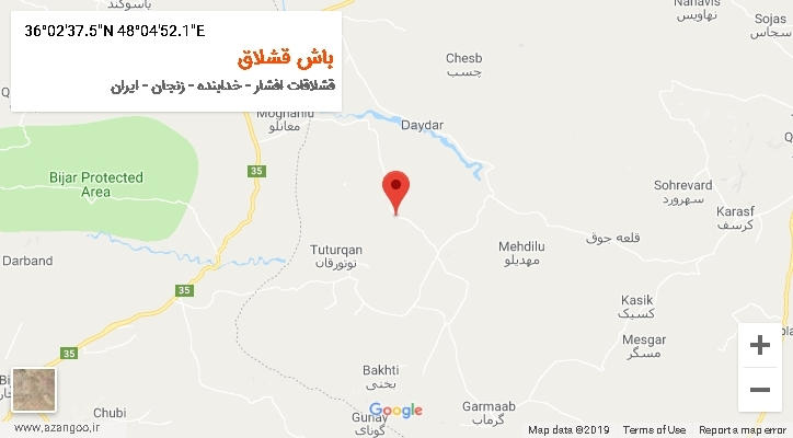 روستای باش قشلاق بر روی نقشه