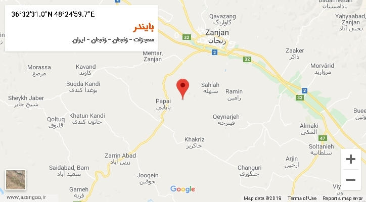 روستای بایندر بر روی نقشه