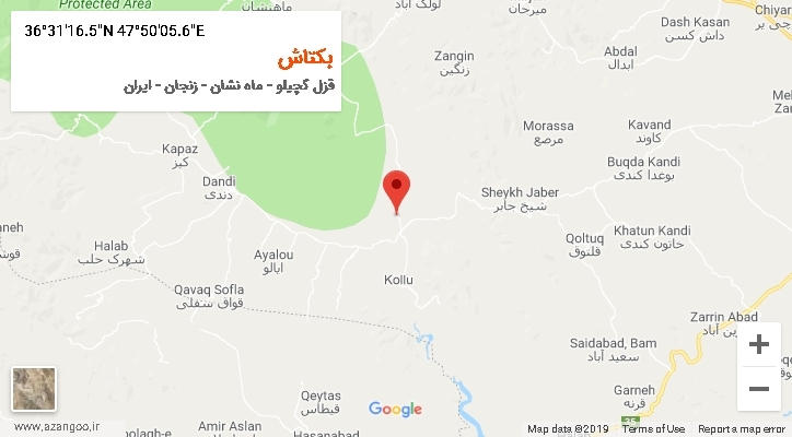 روستای بکتاش بر روی نقشه
