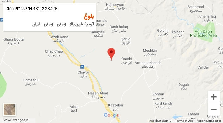 روستای بلوغ بر روی نقشه