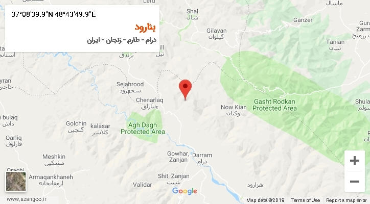 روستای بنارود بر روی نقشه