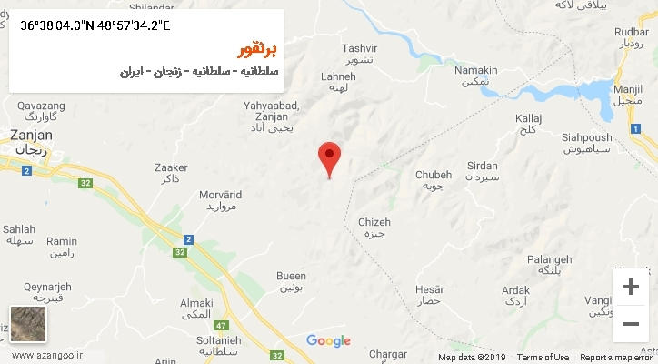 روستای برنقور بر روی نقشه