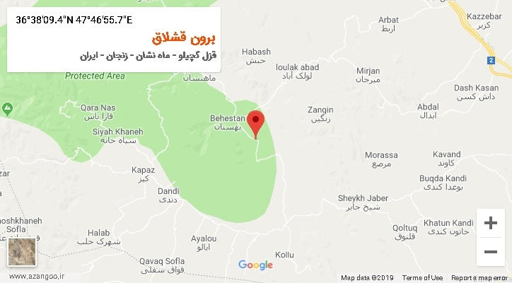 روستای برون قشلاق بر روی نقشه