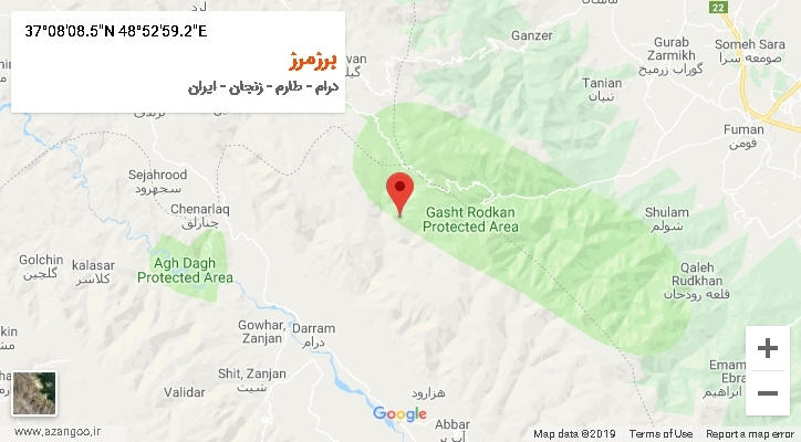 روستای برزمرز بر روی نقشه