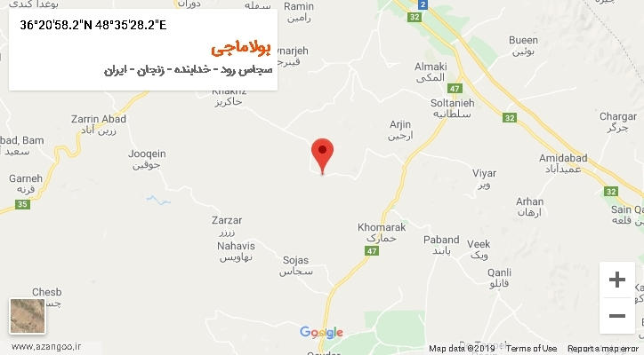 روستای بولاماجی بر روی نقشه