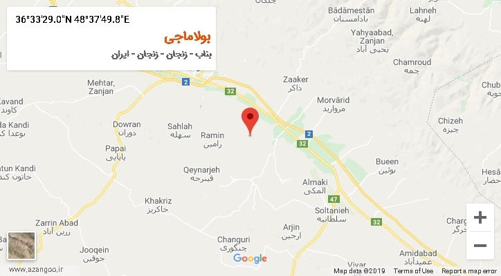 روستای بولاماجی بر روی نقشه