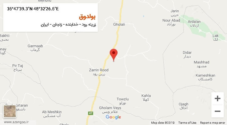 روستای بولدوق بر روی نقشه