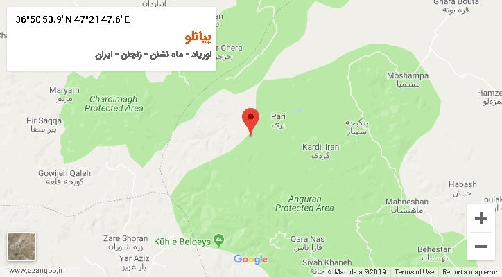 روستای بیانلو بر روی نقشه