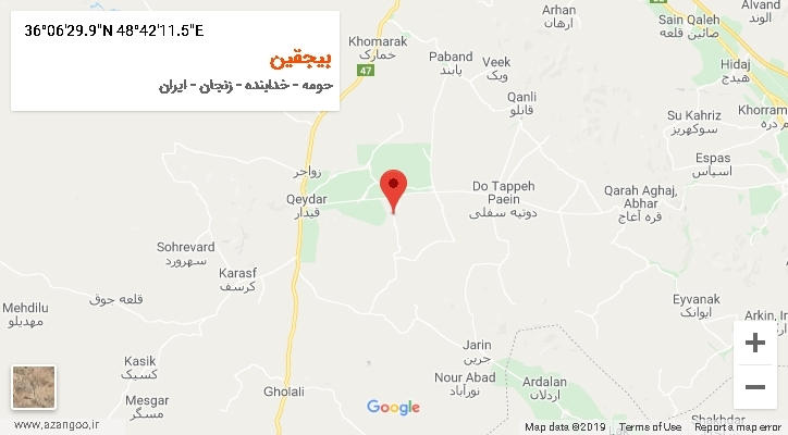 روستای بیجقین بر روی نقشه