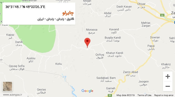روستای چایرلو بر روی نقشه