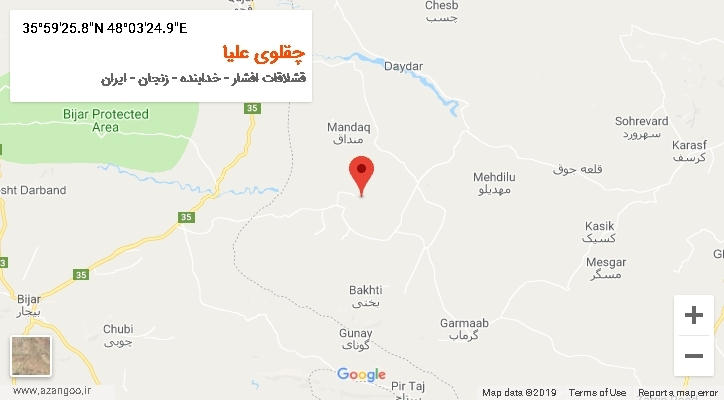 روستای چقلوی علیا بر روی نقشه