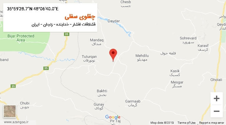 روستای چقلوی سفلی بر روی نقشه