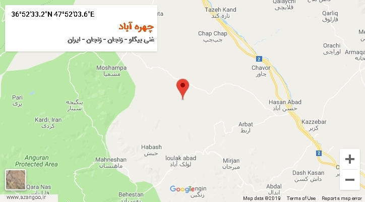 روستای چهره آباد بر روی نقشه
