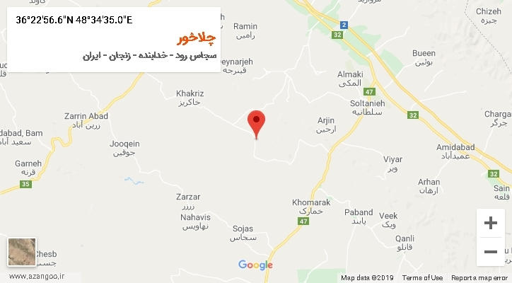 روستای چلاخور بر روی نقشه