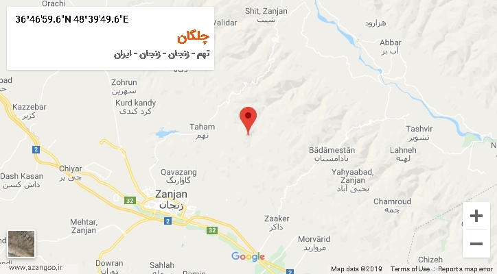 روستای چلگان بر روی نقشه