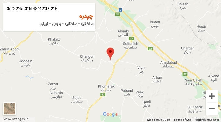 روستای چپدره بر روی نقشه
