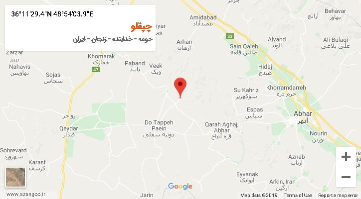 روستای چپقلو بر روی نقشه