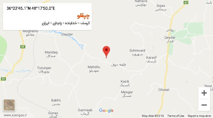 روستای چپقلو بر روی نقشه
