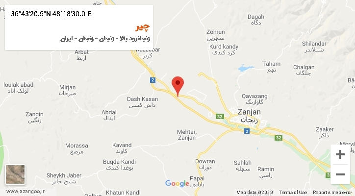 روستای چیر بر روی نقشه