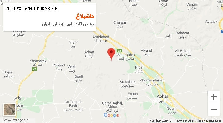 روستای داشبلاغ بر روی نقشه