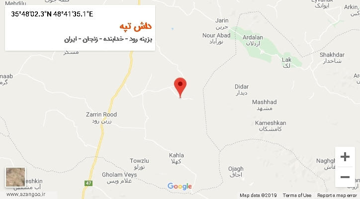 روستای داش تپه بر روی نقشه