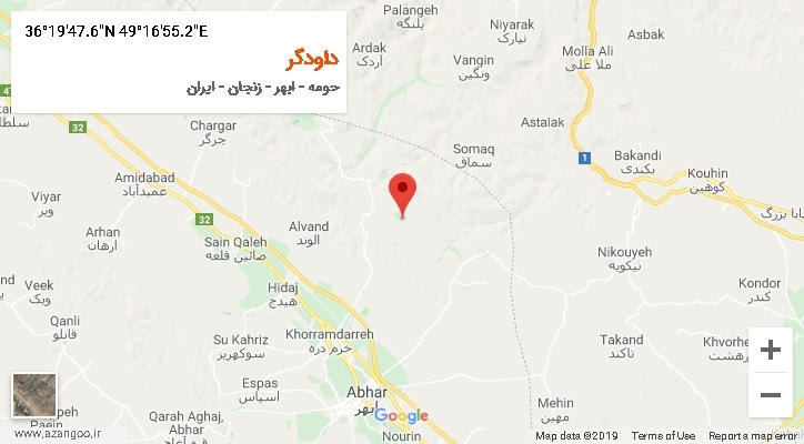 روستای داودگر بر روی نقشه