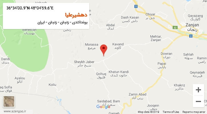 روستای دهشیرعلیا بر روی نقشه