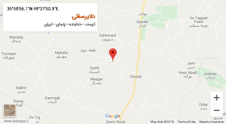 روستای دلایرسفلی بر روی نقشه