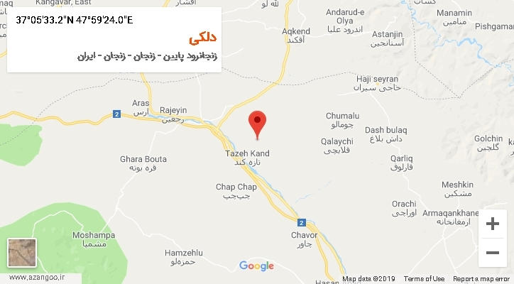 روستای دلکی بر روی نقشه