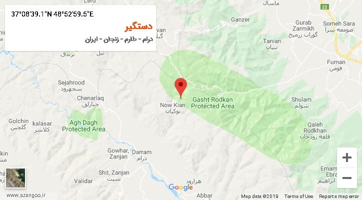 روستای دستگیر بر روی نقشه