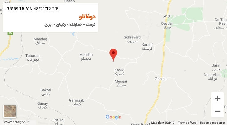 روستای دوغانلو بر روی نقشه