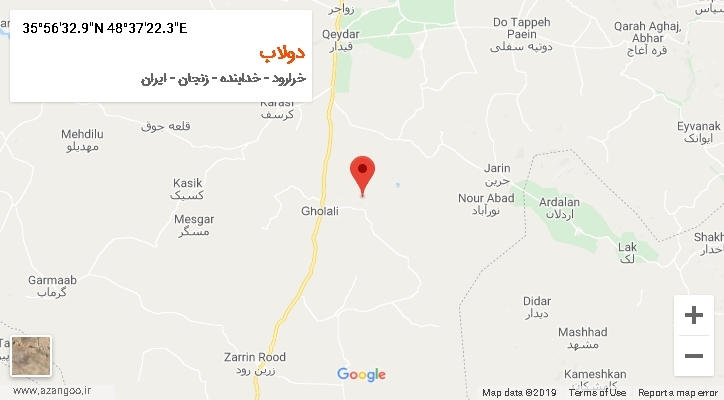 روستای دولاب بر روی نقشه