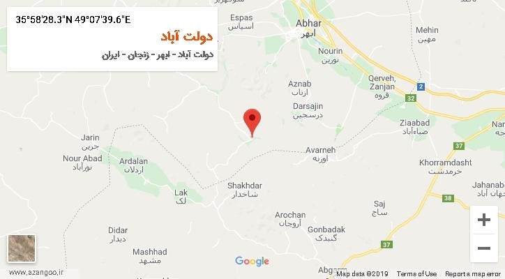 روستای دولت آباد بر روی نقشه