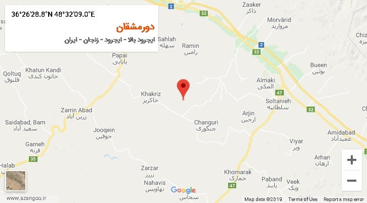 روستای دورمشقان بر روی نقشه