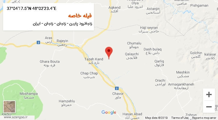 روستای فیله خاصه بر روی نقشه