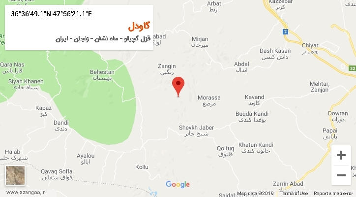 روستای گاودل بر روی نقشه