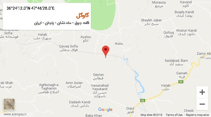 روستای گاوگل بر روی نقشه
