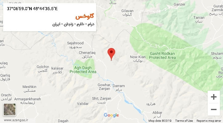 روستای گاوخس بر روی نقشه