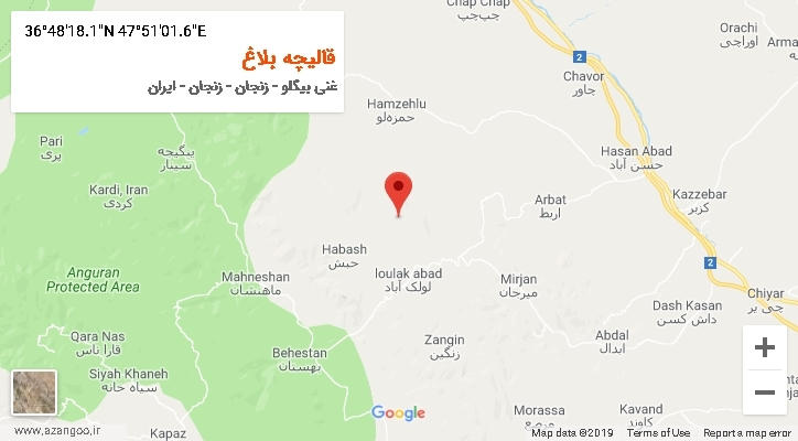 روستای قالیچه بلاغ بر روی نقشه