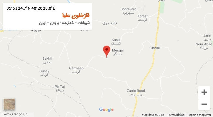 روستای قازخلوی علیا بر روی نقشه