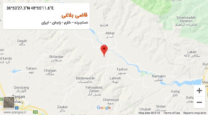 روستای قاضی بلاغی بر روی نقشه